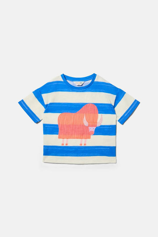 Image of a model wearing Tops. Productname: Buffalo Kids T-Shirt in Stripe colour by brand - Gorman