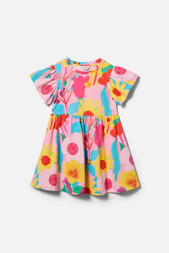 Image of Dresses. Product name - Cut Paste Floral Kids Dress in Pink colour by brand - Gorman