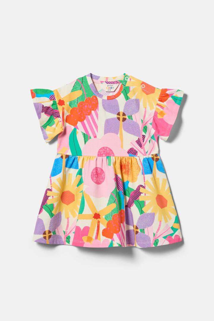 Image of Dresses. Product name - Cut Paste Floral Baby Dress in Cream colour by brand - Gorman