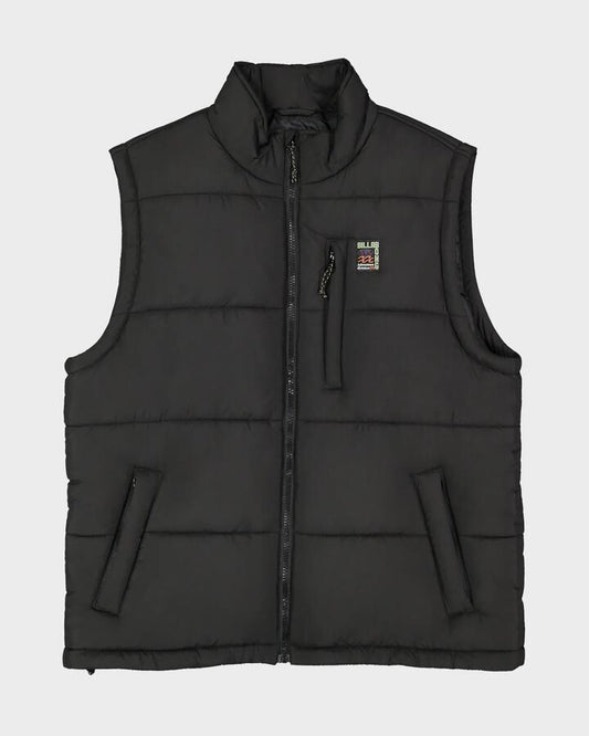 Image of Coats & Jackets. Product name - Billabong Mens Journey Mock Neck Vest Black in Black colour by brand - Billabong