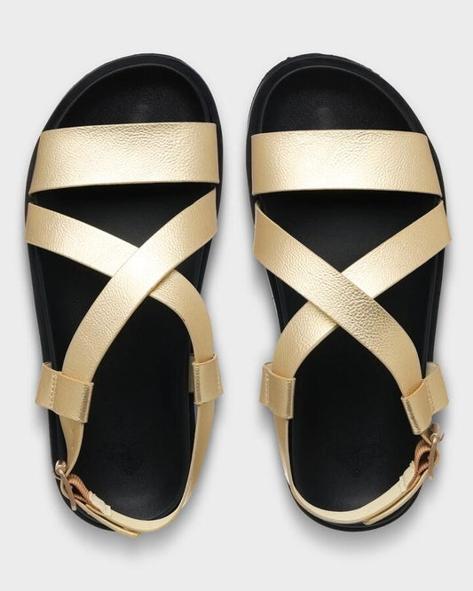 Image of Sandals. Productname: roxy - Womens Zaho Crossed Sandals - Champagne - in Champagne colour by brand - roxy
