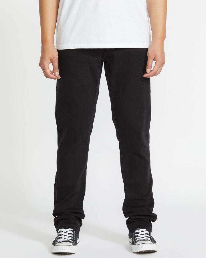 Image of Jeans. Product name - Volcom Mens Vorta Denim Jeans Black Out in Black Out colour by brand - Volcom