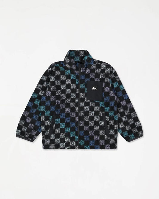 Image of a model wearing Outerwear. Product name - Quiksilver Boys 2-7 Next Gen Fleece Jacket Black in Black colour by brand - Quiksilver