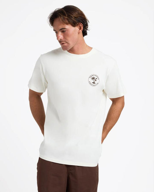 Image of T-Shirts. Product name - Von Zipper Mens Frontier T-Shirt Ivory in Ivory colour by brand - Von Zipper