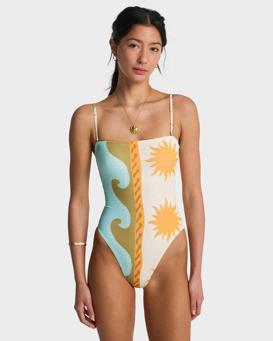 Image of Swimwear. Productname: billabong - Womens Sunblind Tully One Piece Swimsuit - Salt Crystal - in Salt Crystal colour by brand - billabong
