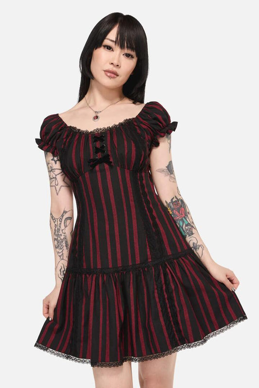 Image of Dresses. Productname: Ritualistic Goth Mini Dress in Red/Black colour by brand - Black Friday
