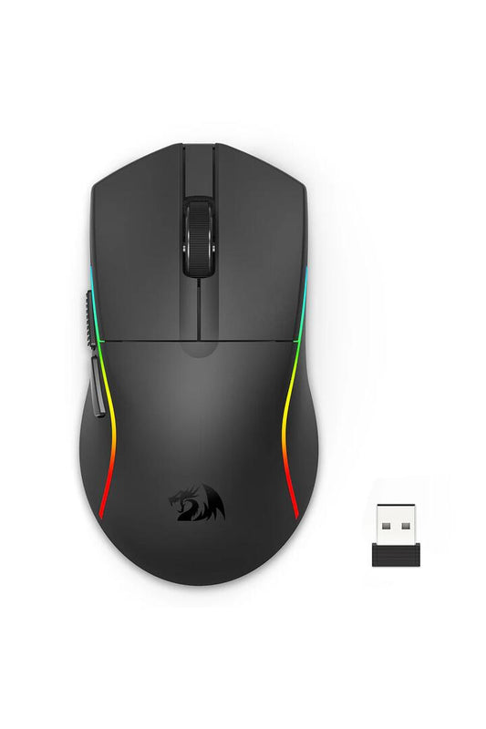 Image of Electronics Accessories. Productname: Redragon M816-STD Deicide Black Ultra-Light Tri-Mode RGB Gaming Mouse in Black colour by brand - REDRAGON