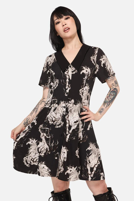 Image of Dresses. Product name - Apocalypse Goth Mini Dress in Black colour by brand - Black Friday
