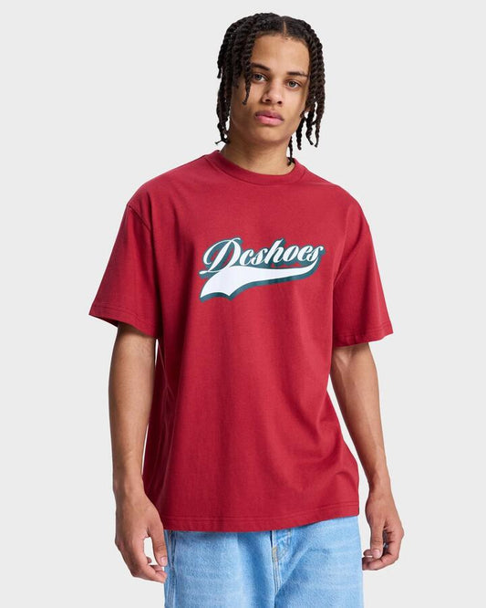Image of T-Shirts. Productname: DC Shoes Mens Old Fashion T-Shirt Brick Red - in Brick Red colour by brand - DC Shoes