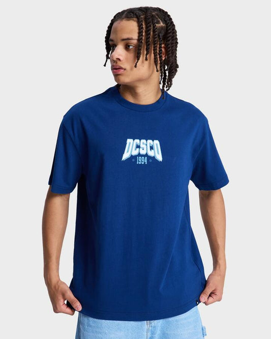 Image of T-Shirts. Product name - DC Shoes Mens Crown College T-Shirt Estate Blue in Estate Blue colour by brand - DC Shoes