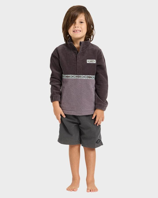Image of a model wearing Outerwear. Productname: billabong - Toddlers Space Lob Mock Neck Sweater - Washed Black - in Washed Black colour by brand - billabong