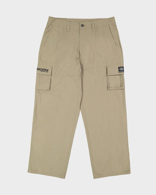 Image of a model wearing Pants. Productname: billabong - Mens Spec Cargo Pants - Khaki - in Khaki colour by brand - billabong