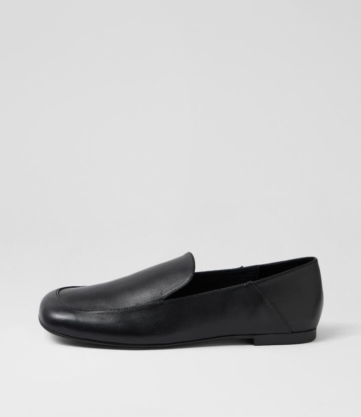 Image of Flats. Productname: Cammie Black Leather Loafers in Black colour by brand - MOLLINI