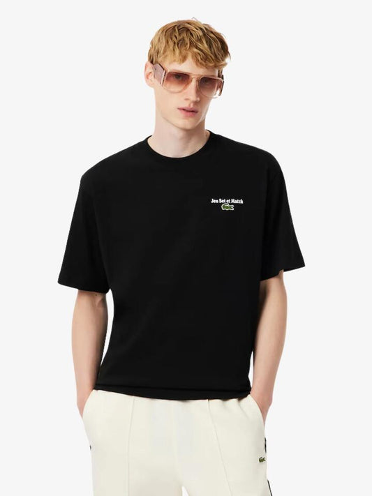 Image of Shirts. Productname: Lacoste Core Originals Back Graphic Tshirt in Black colour by brand - Lacoste