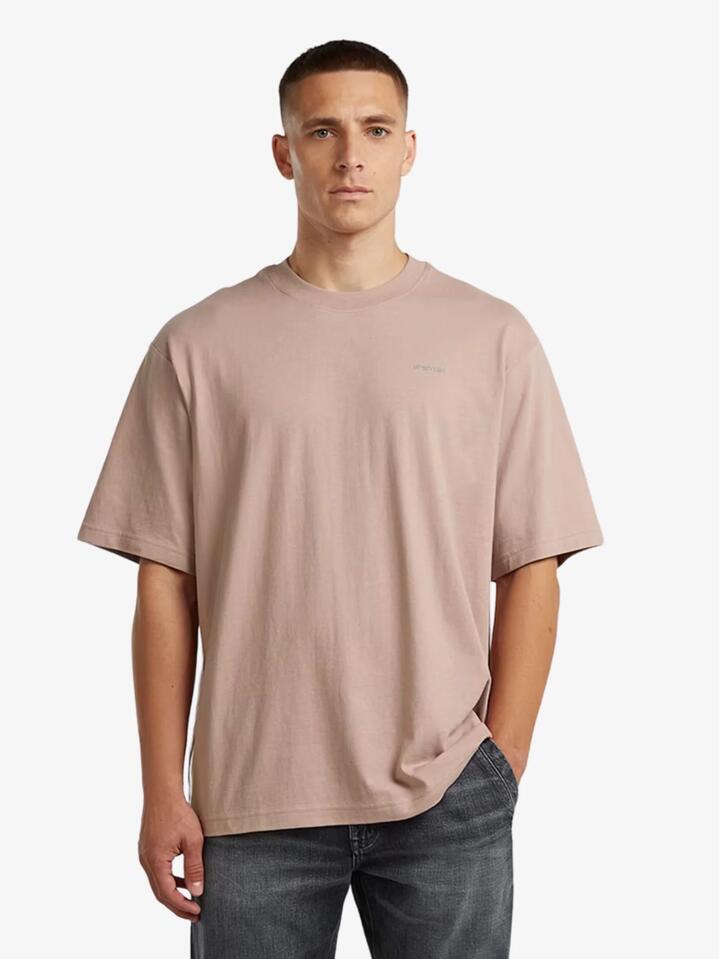 Image of a model wearing Tops. Productname: G-Star Boxy Base T-Shirt in Lt Berry Mist colour by brand - G-Star