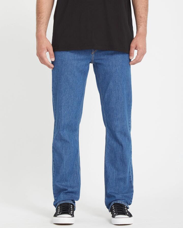 Image of Jeans. Product name - Volcom Mens Solver Denim Jeans Bold Blue in Bold Blue colour by brand - Volcom