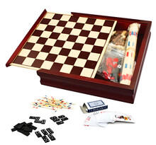 Image of Games. Product name - Wooden 6-in-1Â Games in colour by brand - Toymate
