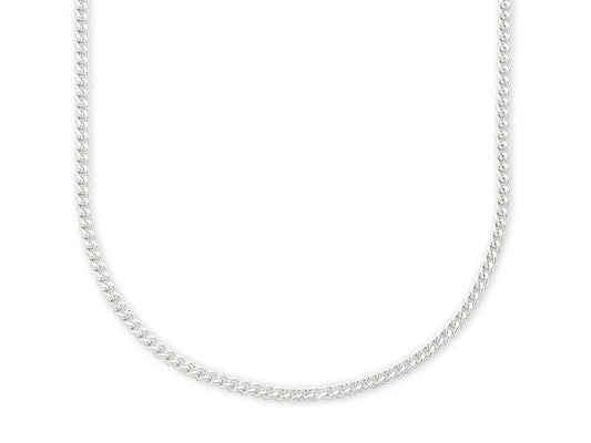 Image of Necklaces. Productname: 40cm 1mm Width Curb Chain Necklace in Sterling Silver in Silver colour by brand - Bevilles