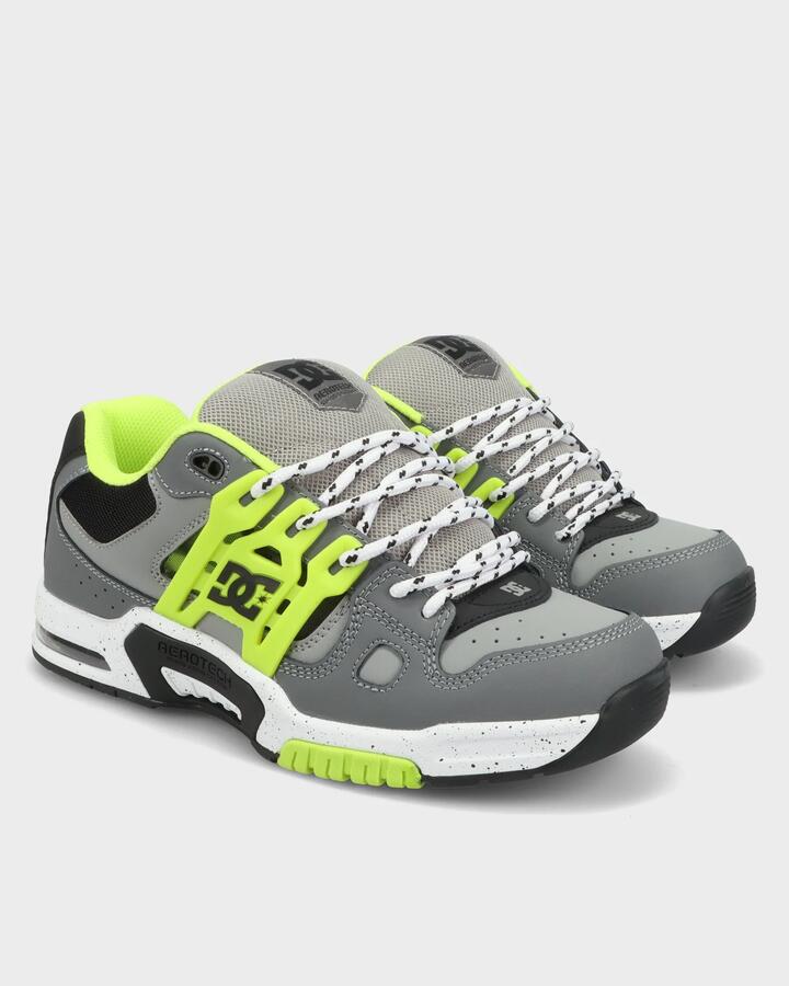 Image of Shoes. Product name - DC Shoes Mens At-2 Skate Shoes Grey/Black/Lime in Grey/Black/Lime colour by brand - DC Shoes