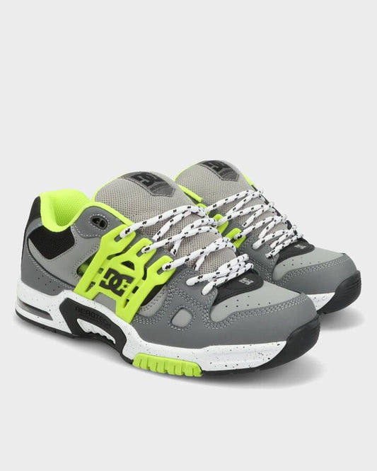 Image of Shoes. Product name - DC Shoes Mens At-2 Skate Shoes Grey/Black/Lime in Grey/Black/Lime colour by brand - DC Shoes