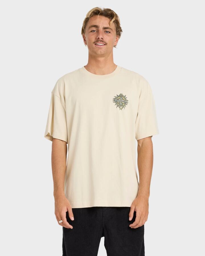 Image of T-Shirts. Product name - Billabong Mens Solar Flare T-Shirt Oatmeal in Oatmeal colour by brand - Billabong
