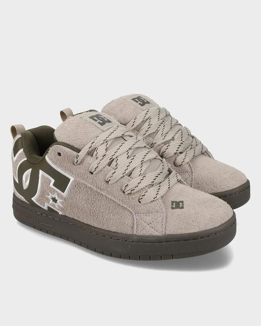 Image of Shoes. Productname: DC Shoes - Mens Court Graffik S Skate Shoes - Taupe/Olive - in Taupe/Olive colour by brand - DC Shoes