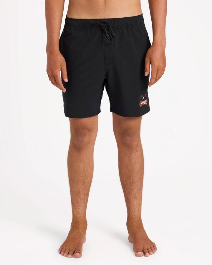 Image of Swimwear. Product name - RVCA Mens Eagle 17" Boardshorts Black in Black colour by brand - RVCA