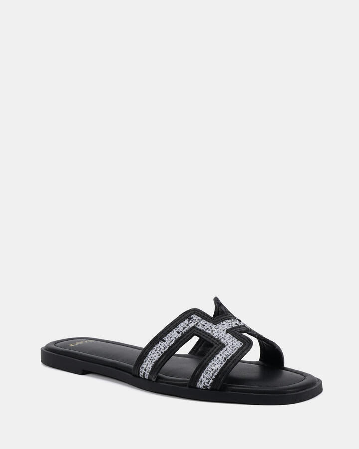 Image of Sandals. Productname: Sachie: Black Tweed - Women's Thongs in Black Tweed colour by brand - Novo