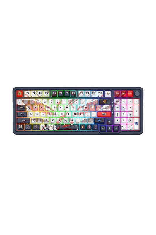 Image of Electronics Accessories. Productname: Redragon K686AK RGB Pro EISA Navy White 98+1 Gasket Wireless Mechanical Keyboard in Navy/White colour by brand - REDRAGON