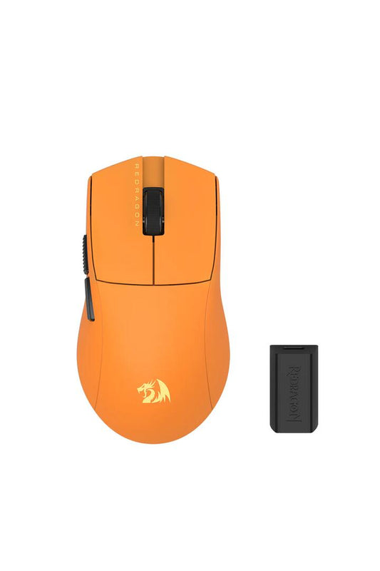 Image of Mice & Trackballs. Product name - Redragon M916OB-ULT K1ng Pro Orange 8K Hz Ultra-Light Tri-Mode Gaming Mouse in Orange colour by brand - REDRAGON
