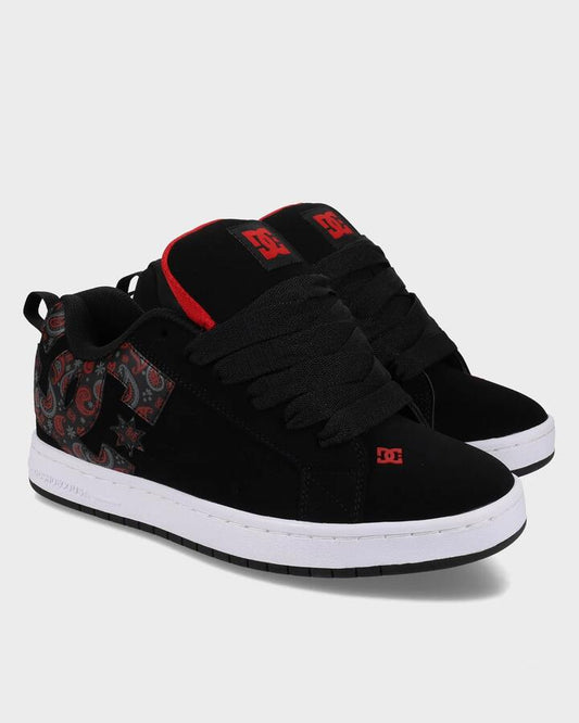 Image of Shoes. Productname: DC Shoes - Mens Court Graffik Skate Shoes - Black/Grey/Red - in Black/Grey/Red colour by brand - DC Shoes