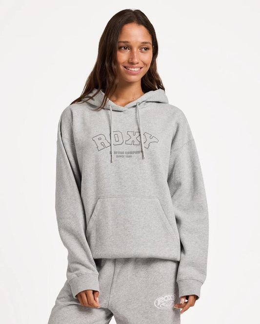 Image of a model wearing Outerwear. Productname: roxy Womens Dremy Days Zip Up Hoodie Grey Marle - in Grey Marle colour by brand - Roxy