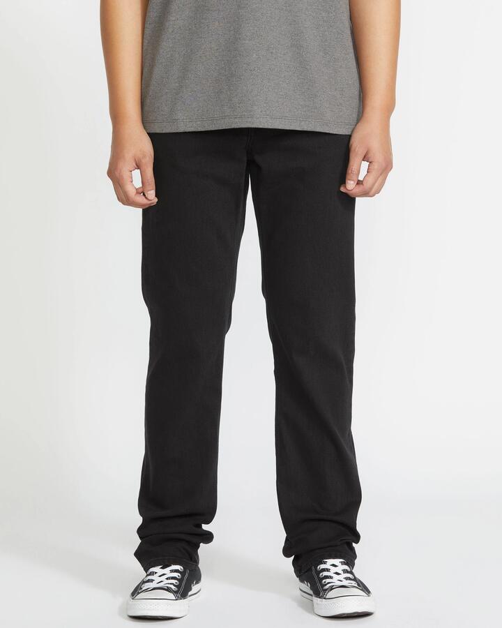 Image of Jeans. Product name - Volcom Mens Solver Denim Jeans Black Out in Black Out colour by brand - Volcom