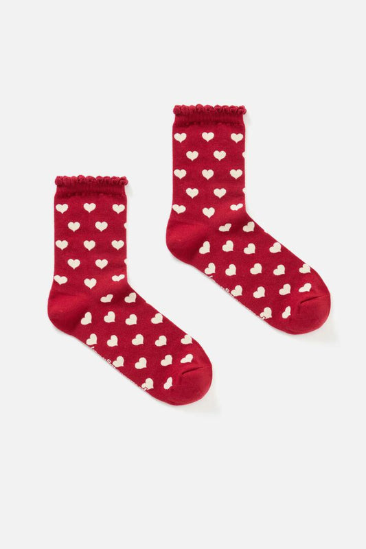 Image of Socks. Productname: Sweet Heart Socks in Red colour by brand - Princess Highway
