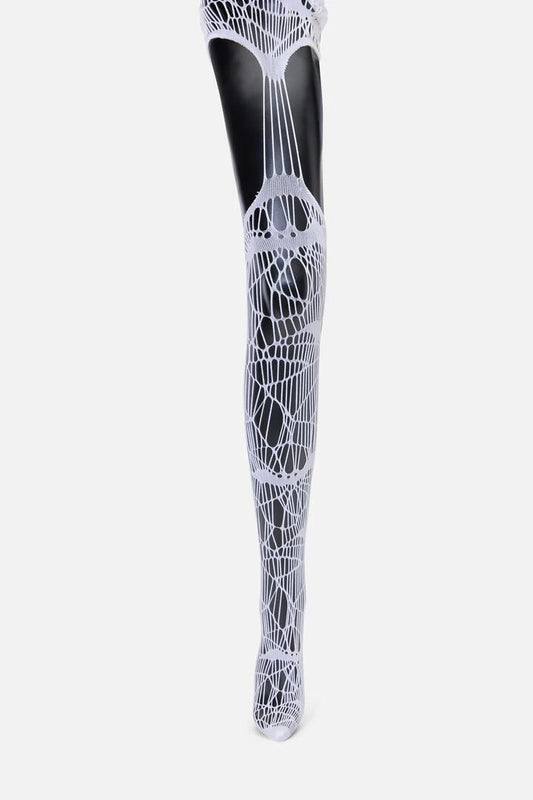Image of Lingerie. Productname: White Shattered Suspender Tights in White colour by brand - Black Friday