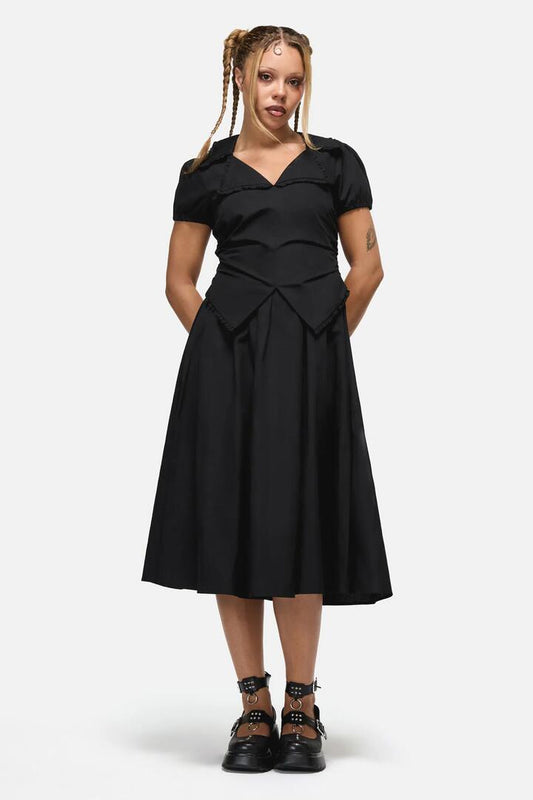 Image of Dresses. Productname: Conquest Goth Midi Dress in Black colour by brand - Black Friday