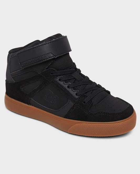 Image of Shoes. Productname: DC Shoes Boys 4-16 Pure High-Top Ev Shoes Black/Gum - in Black/Gum colour by brand - DC Shoes