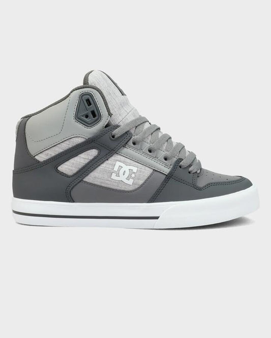 Image of Sneakers. Product name - DC Shoes Mens Pure High-Top Wc Sneakers Grey/Grey/White in Grey/Grey/White colour by brand - DC Shoes