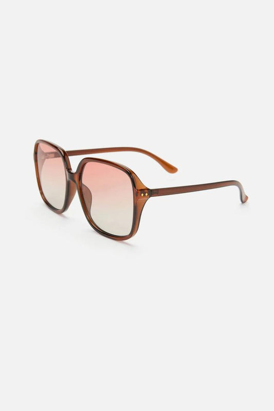 Image of Sunglasses. Productname: Square 70s Sunglasses in Plum colour by brand - Princess Highway