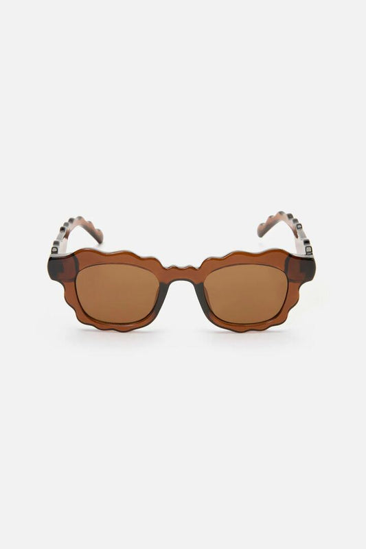 Image of Sunglasses. Productname: Scallop Rim Sunglasses in Chocolate colour by brand - Princess Highway