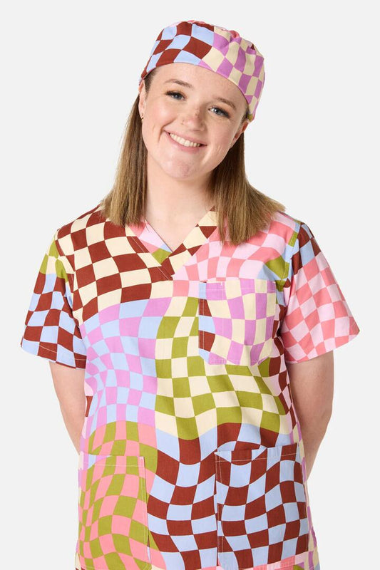 Image of Hats. Productname: Check It Scrub Hat in Multi colour by brand - Scrubs With Love