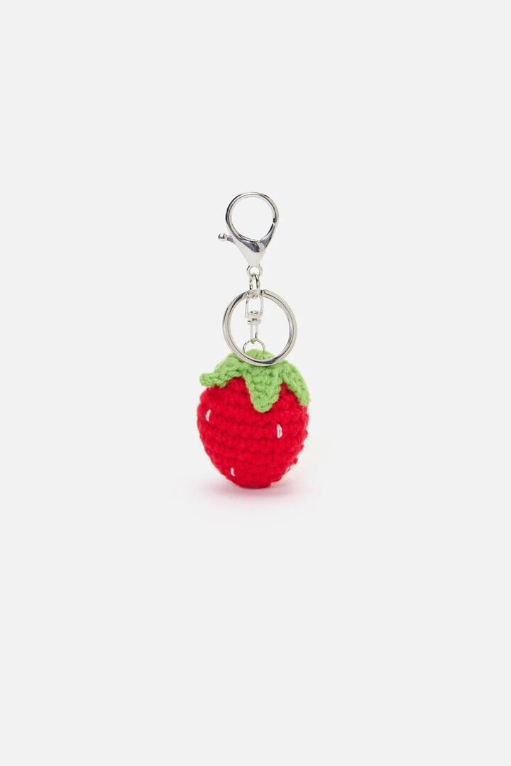 Image of Charms. Productname: Knit Strawberry Bag Charm in Red colour by brand - Princess Highway