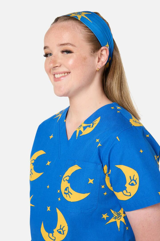 Image of Hair Accessories. Productname: Nocturne Headband in Navy colour by brand - Scrubs With Love