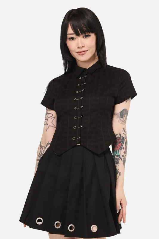 Image of Blouses. Productname: Safety First Goth Blouse in Black colour by brand - Black Friday