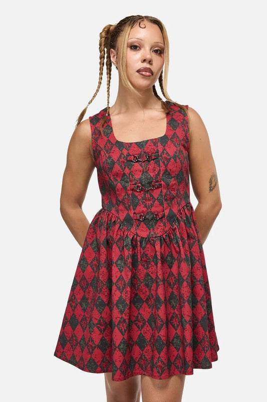 Image of Dresses. Productname: The End Goth Pinafore in Black Red colour by brand - Black Friday