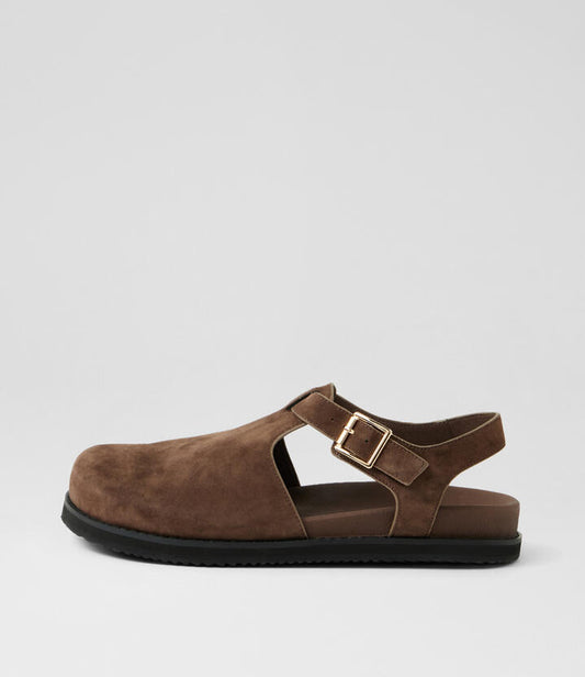 Image of Shoes. Productname: Zany Hot Choc Suede Flat Shoes in Hot Choc colour by brand - MIDAS