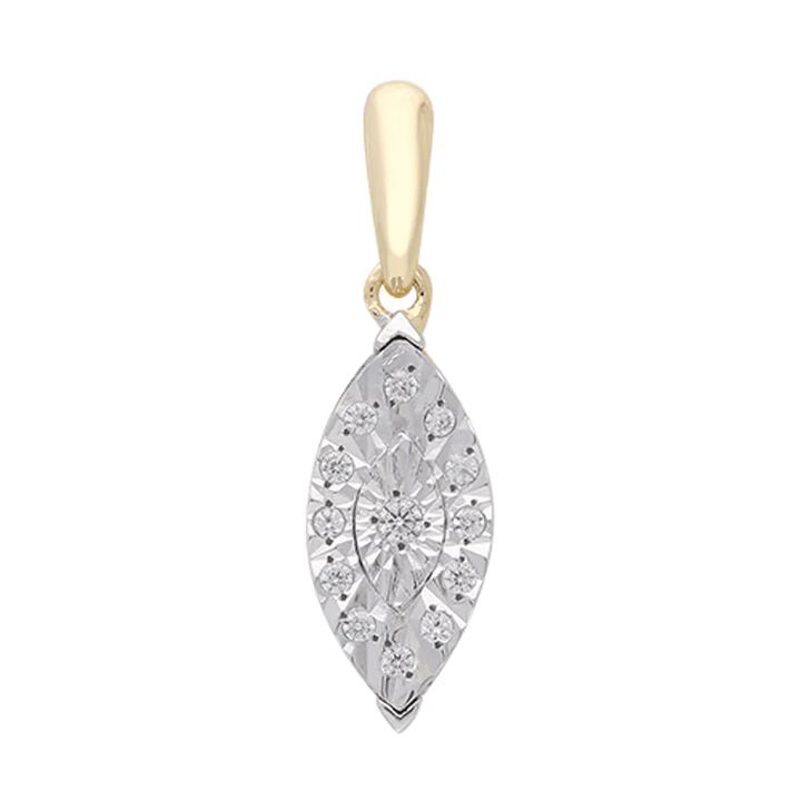 Image of Necklaces. Productname: 45cm Diamond Set Marquise Necklace in 9kt Yellow Gold in Diamond colour by brand - Bevilles