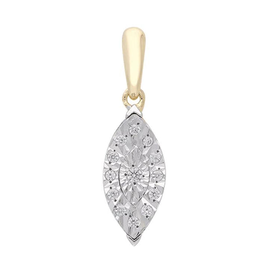 Image of Necklaces. Productname: 45cm Diamond Set Marquise Necklace in 9kt Yellow Gold in Diamond colour by brand - Bevilles