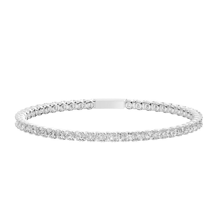 Image of Bracelets. Productname: 18cm Tennis Bracelet with 5.00tw of Laboratory-Grown Diamonds in Sterling Silver and Platinum in Diamond colour by brand - Bevilles