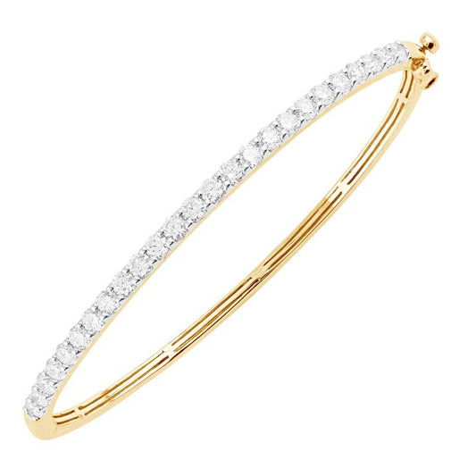 Image of Jewelry. Productname: 58mm Bangle with 2.00tw of Laboratory-Grown Diamonds in 9kt Yellow Gold in Diamond colour by brand - Bevilles
